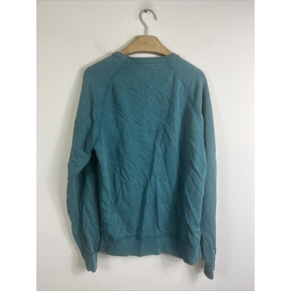 J . Crew Vintage Fleece Mens Crewneck Pullover Sweatshirt Garment Dyed Green M - Picture 4 of 7